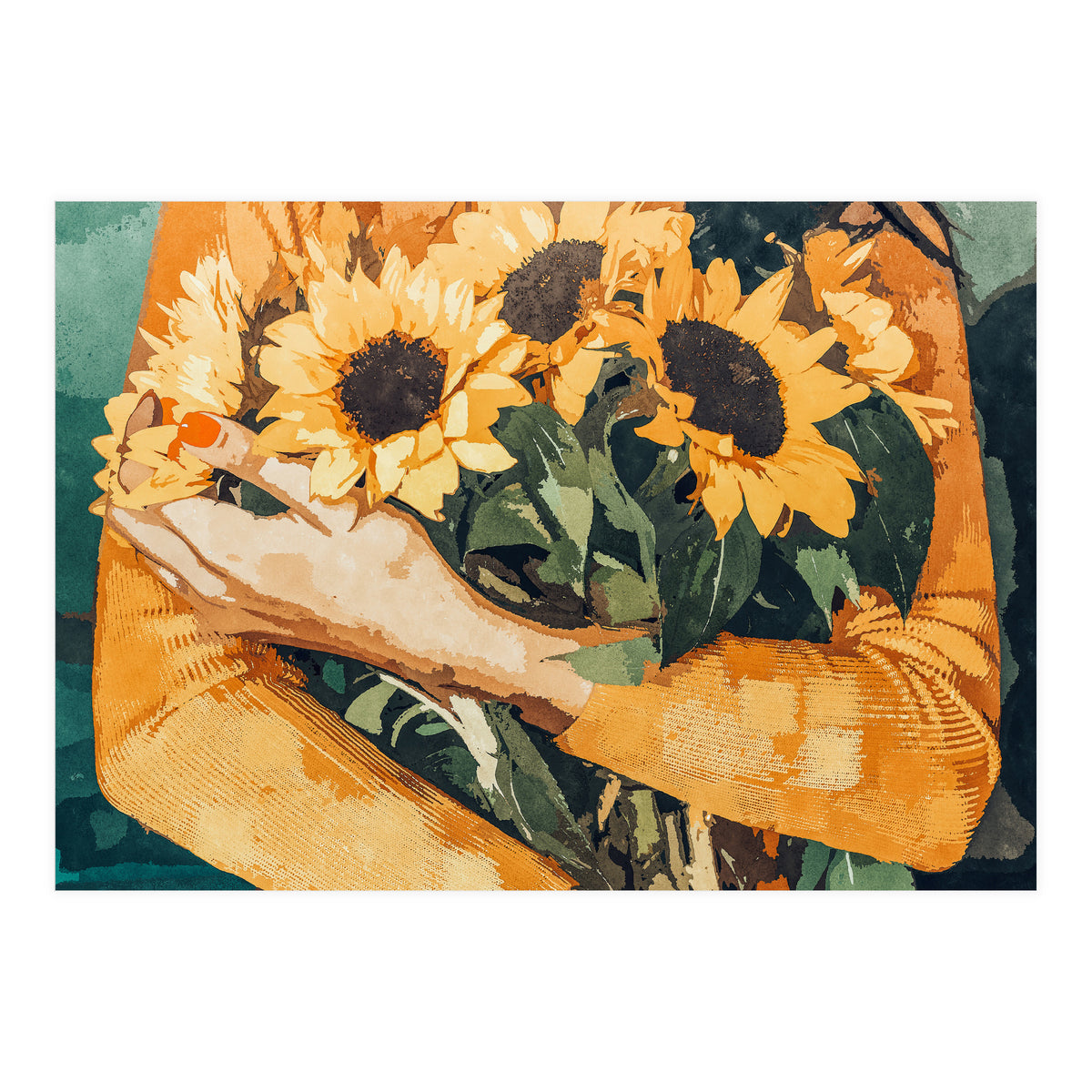 Holding Sunflowers (Print Only)