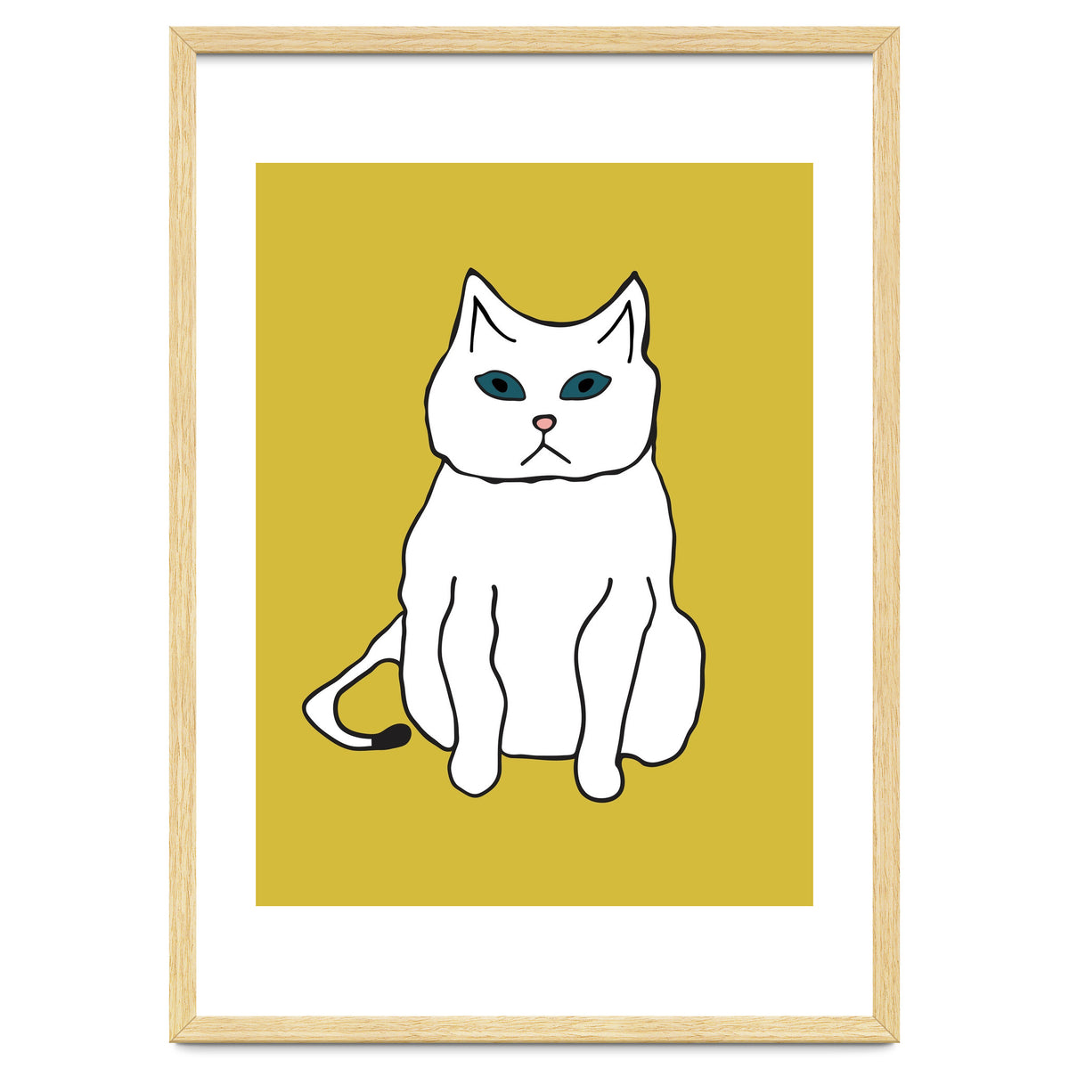 White Cat On Yellow
