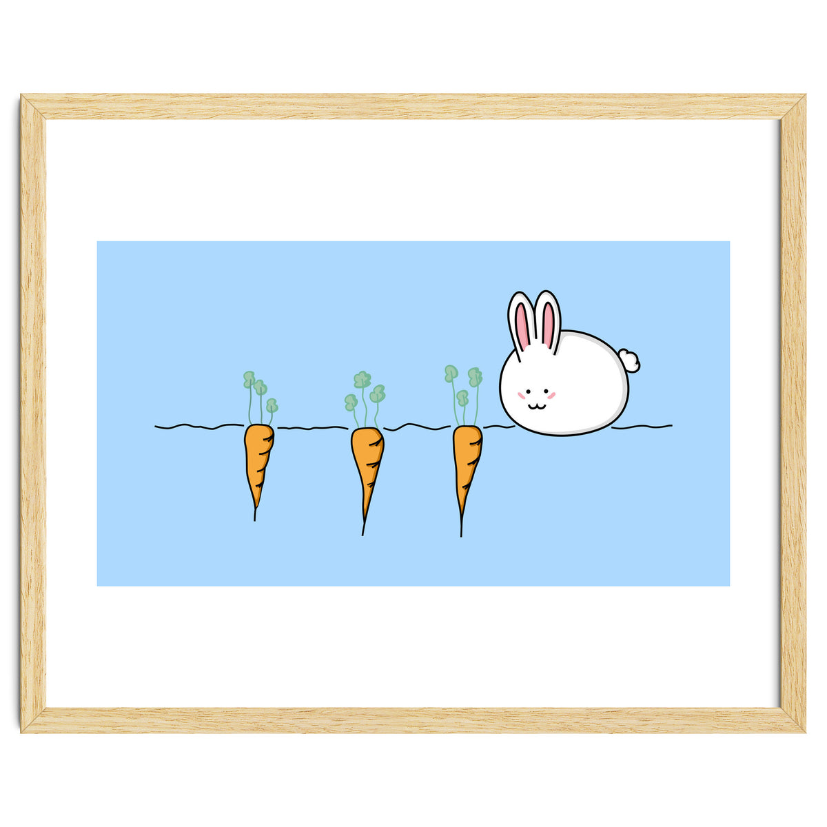 Kawaii Cute Rabbit With Carrots