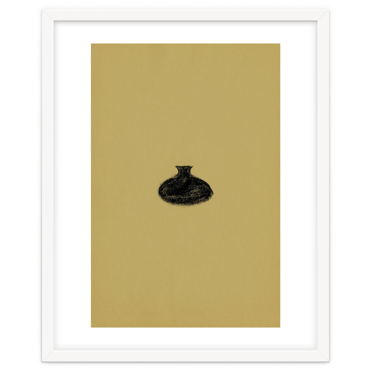 Olive green and black vase