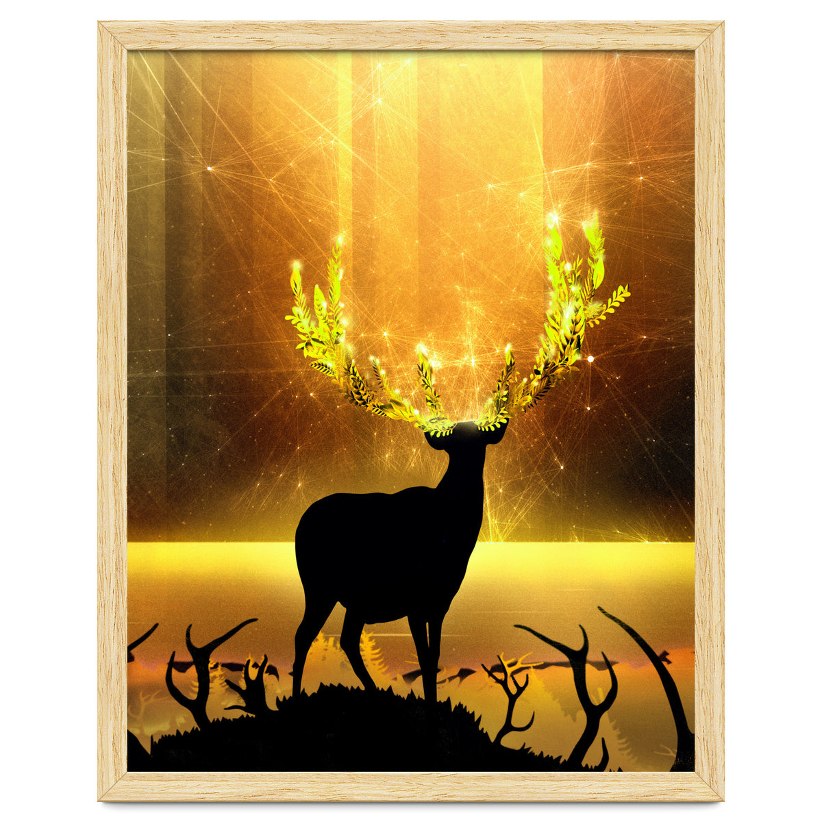 Greenery Deer Golden Sun