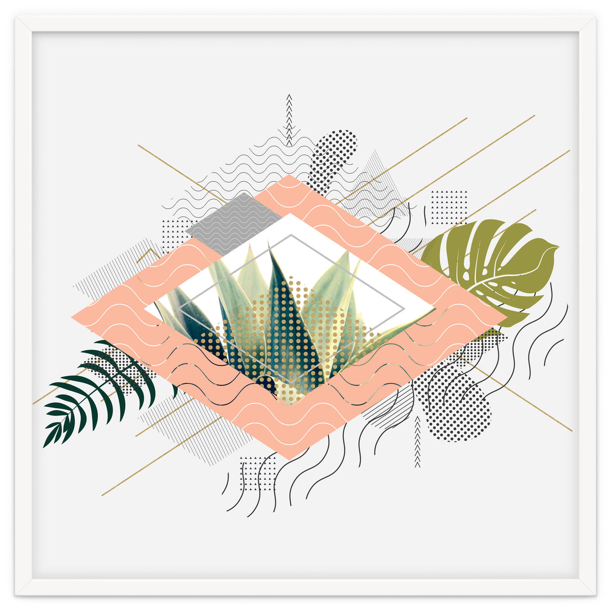 Abstract geometrical and botanical shapes I