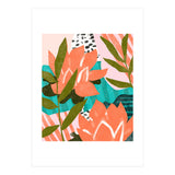 Forever in My Garden | Abstract Botanical Nature Plants Floral Painting | Quirky Modern Contemporary (Print Only) thumbnail