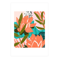 Forever in My Garden | Abstract Botanical Nature Plants Floral Painting | Quirky Modern Contemporary (Print Only)