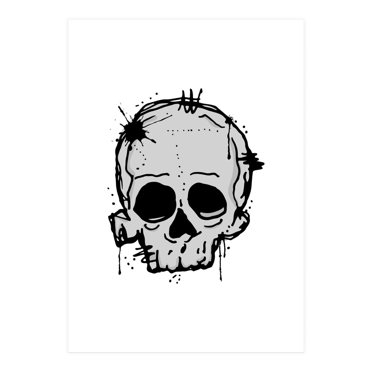 Skull scribble sketch (Print Only)
