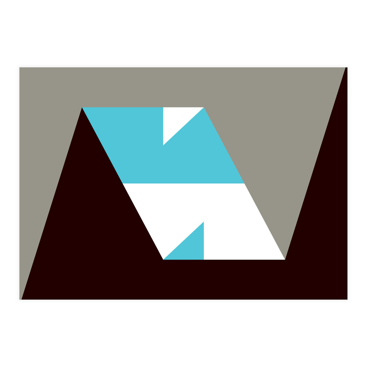 Geometric Shapes No. 48 - grey & blue (Print Only)