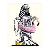 Zebra on the Toilet, Funny Bathroom Humour (Print Only) thumbnail