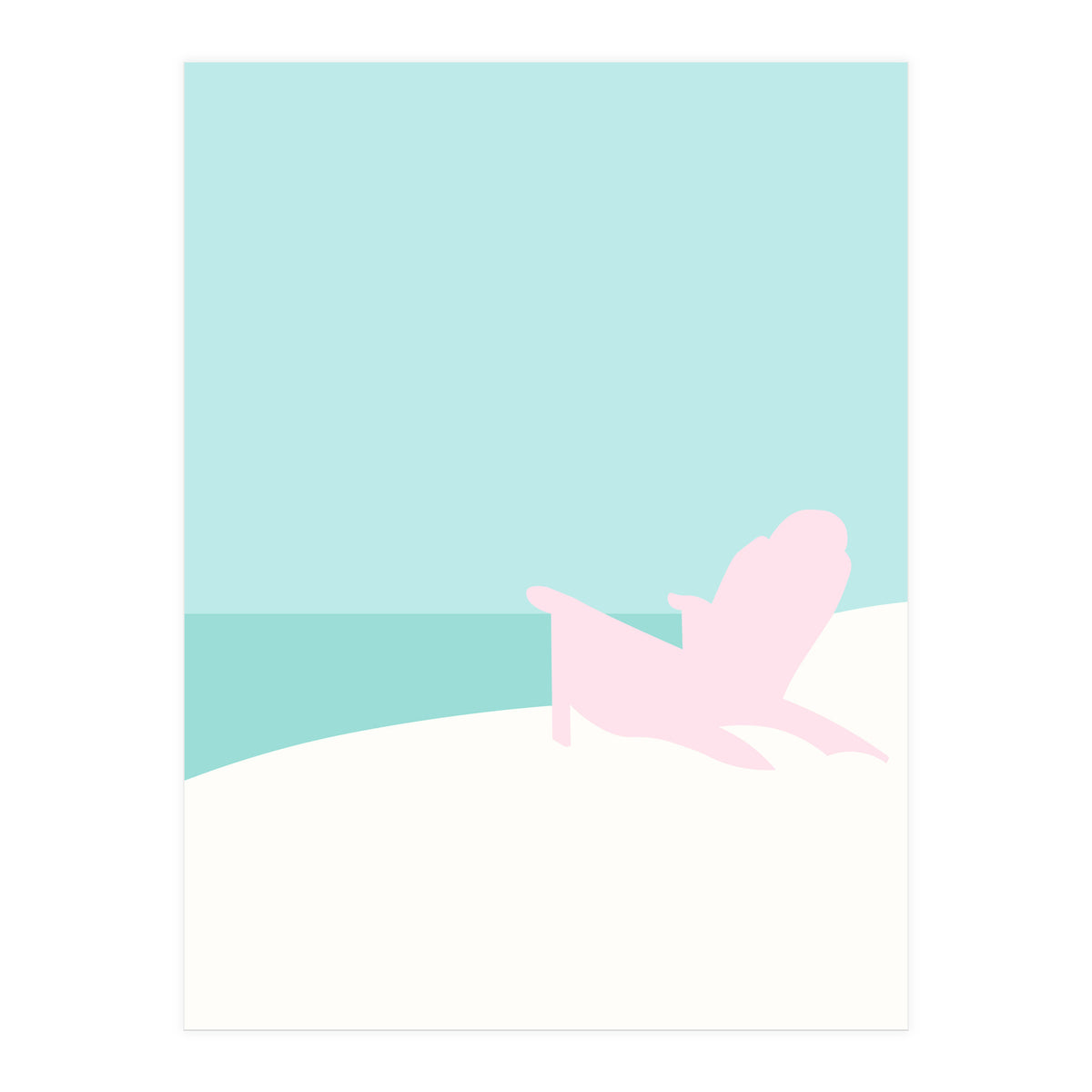 Minimal Beach Chair - Turquoise Coast (Print Only)