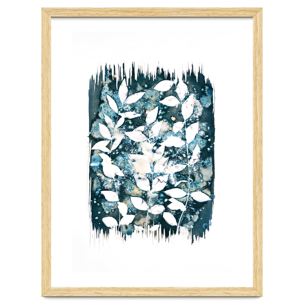 Indigo Blue Botanical Leaves No. 5