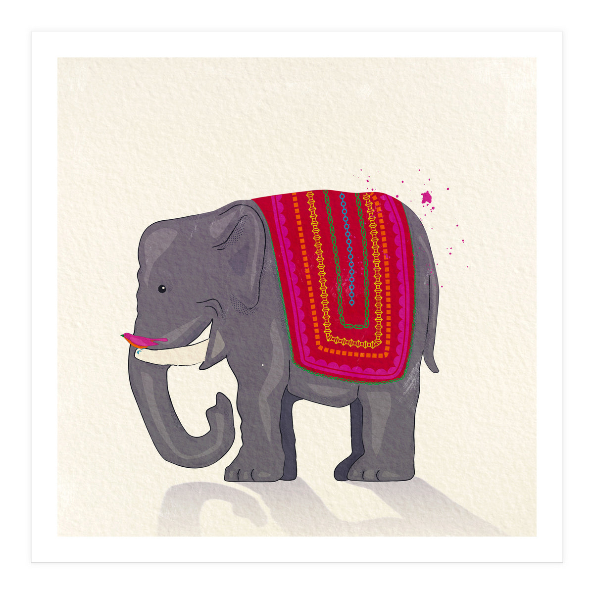 Elephant and Bird (Print Only)