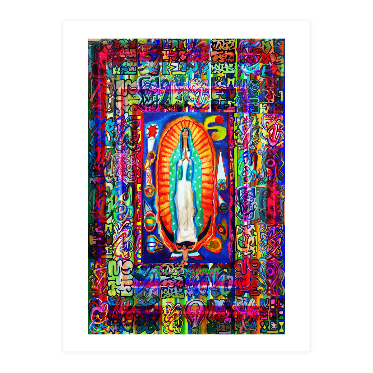 Graffiti Digital 2022 340 and Virgin of Guadalupe (Print Only)