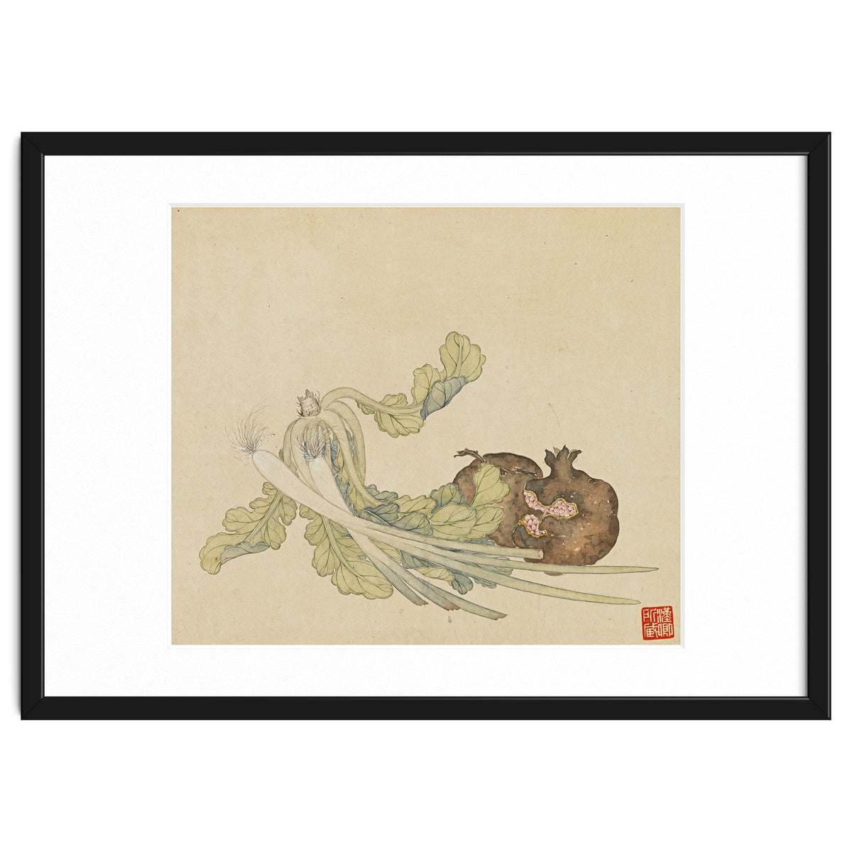 Wang Chengyu ~flowers, Vegetables, Pomegranates, Onions, Chinese Cabbage, Vegetables