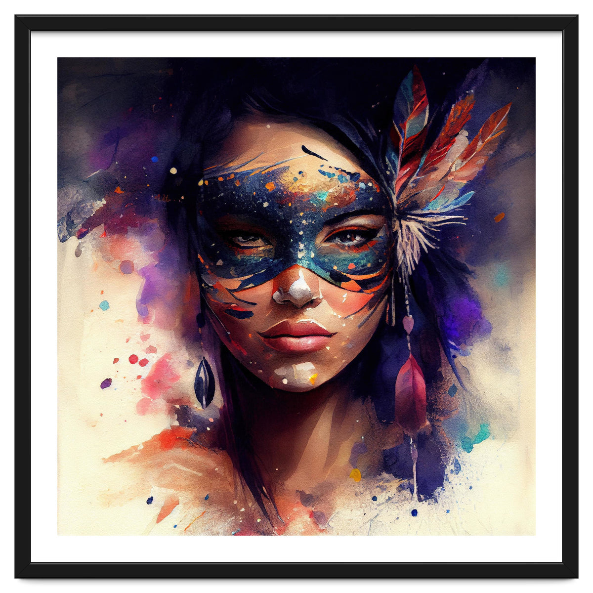 Watercolor Carnival Woman #1