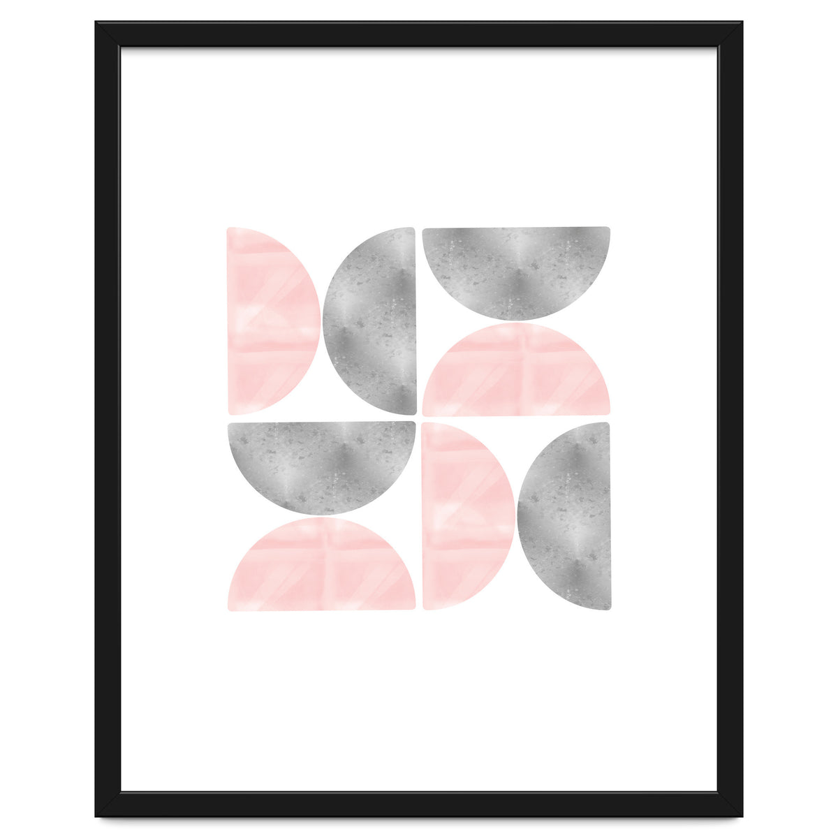 Half Moon Blush And Grey Abstract