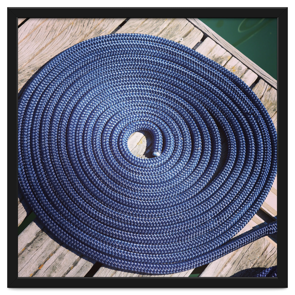 Blue rope coil