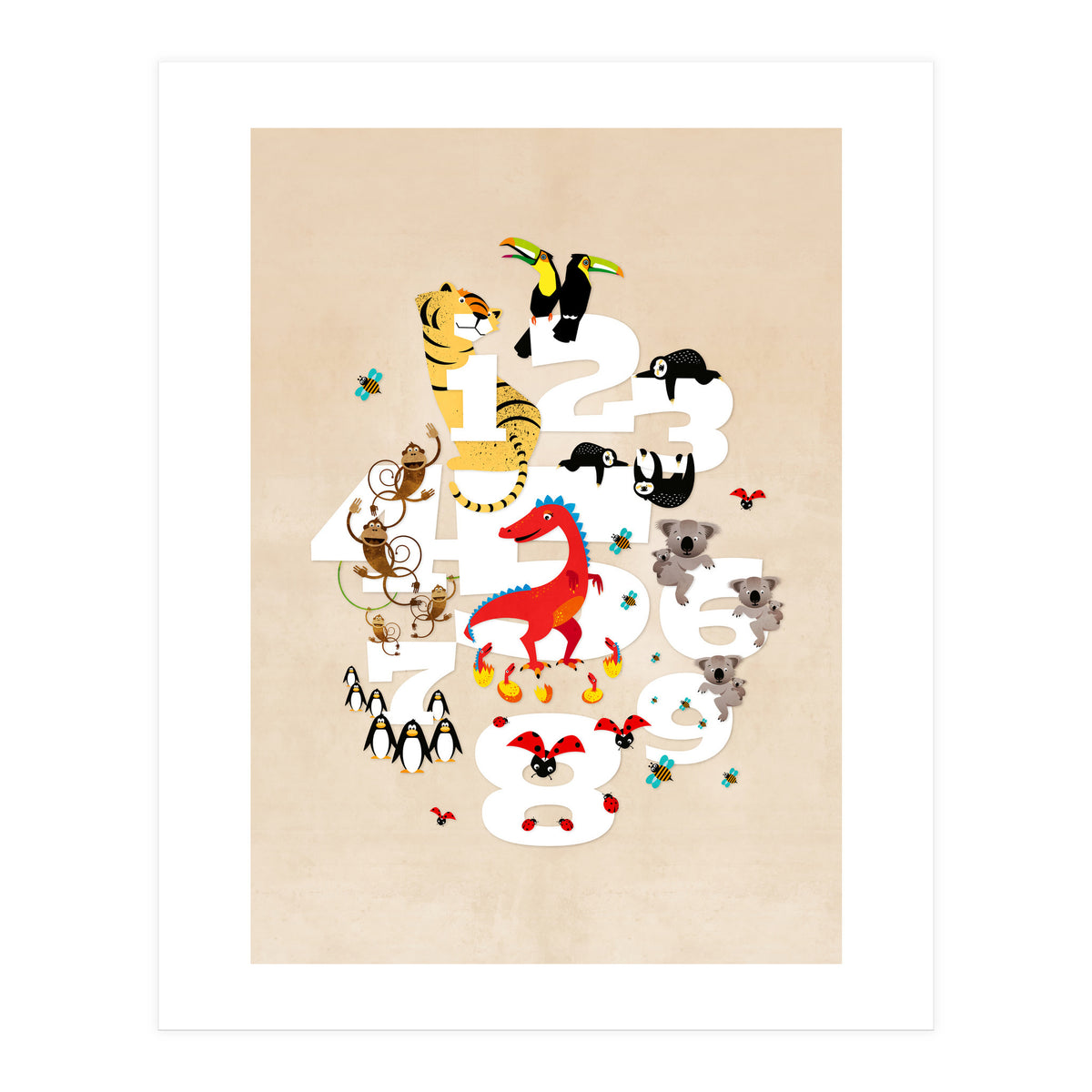 One Two Three Animals (Print Only)