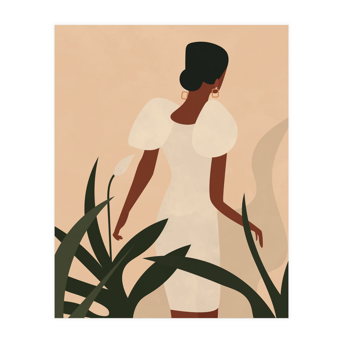 Woman Boho Minimalist Illustration (Print Only)