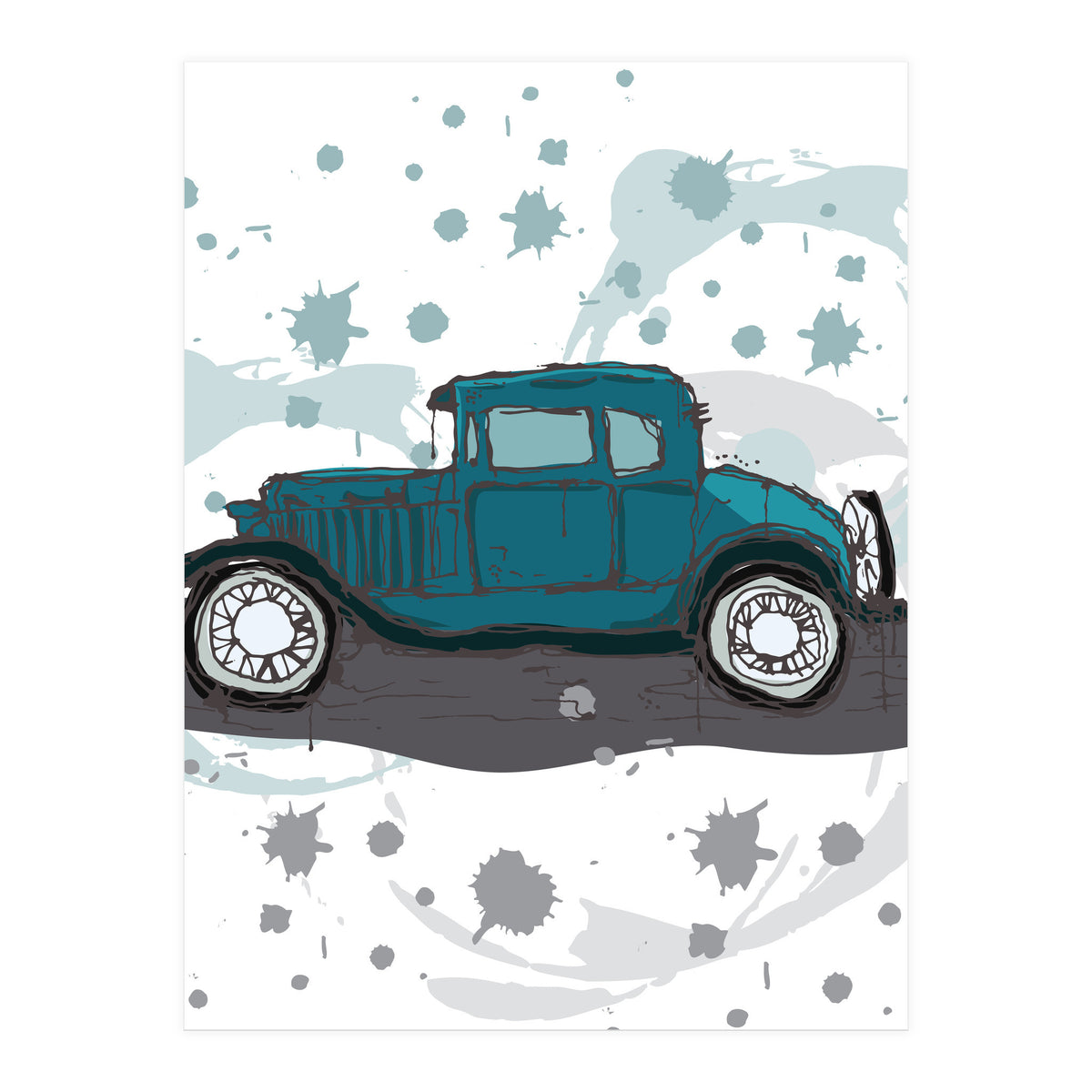 Blue car sketch (Print Only)