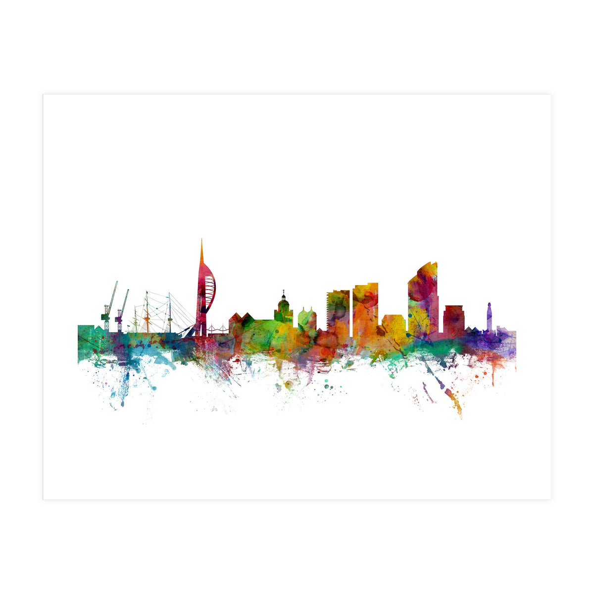 Portsmouth England Skyline (Print Only)
