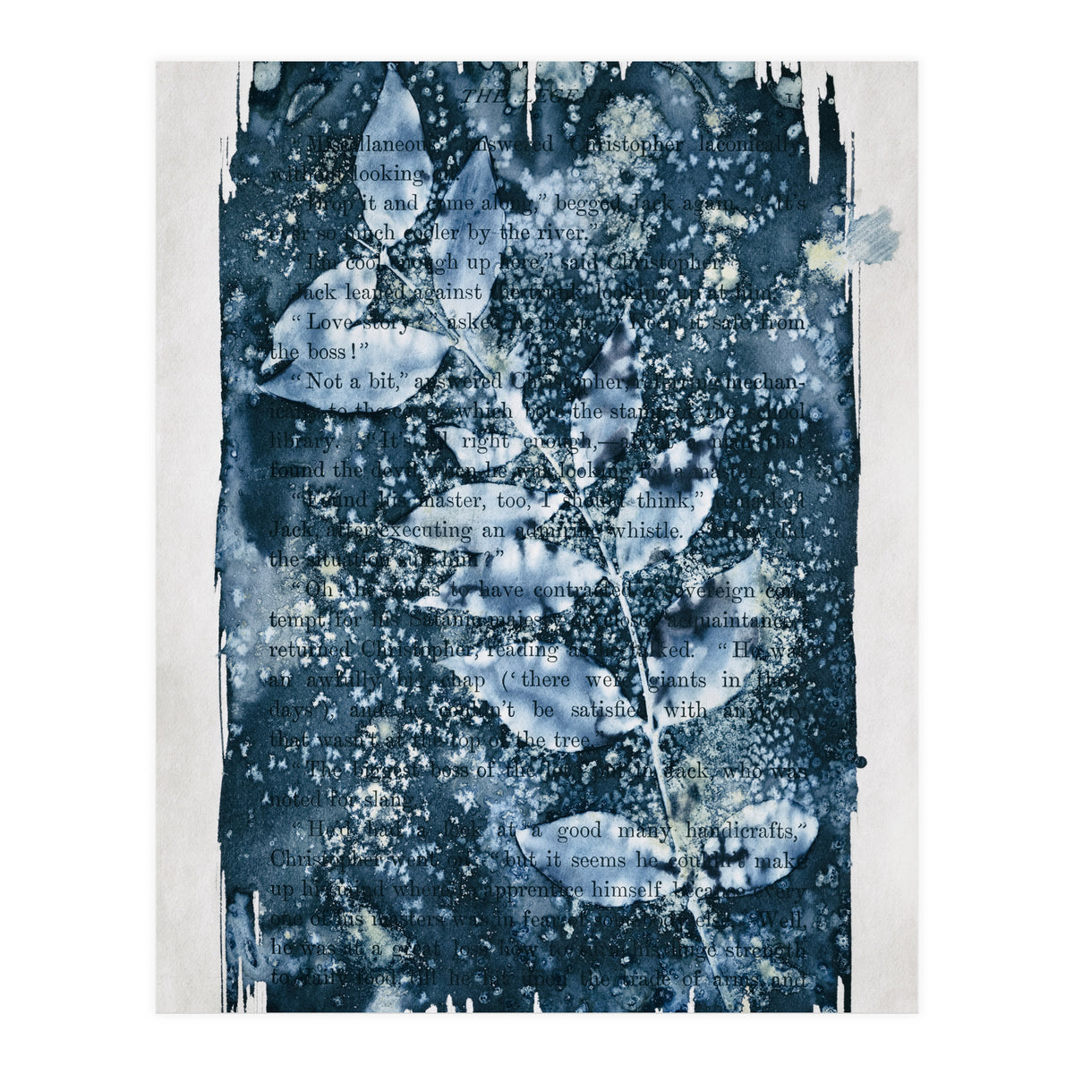 Indigo Blue Botanical Leaves No. 1 (Print Only)