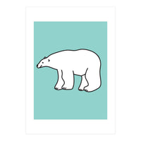 Polar Bear Pattern On a Mint Background (Print Only)