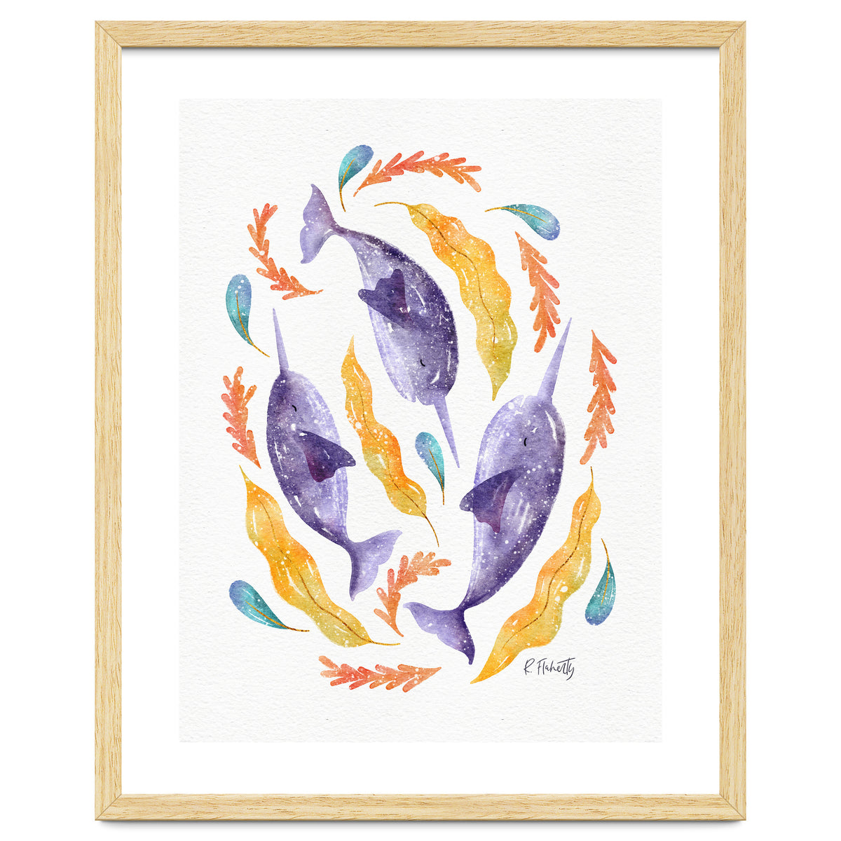 Swirling Narwhals | Purple