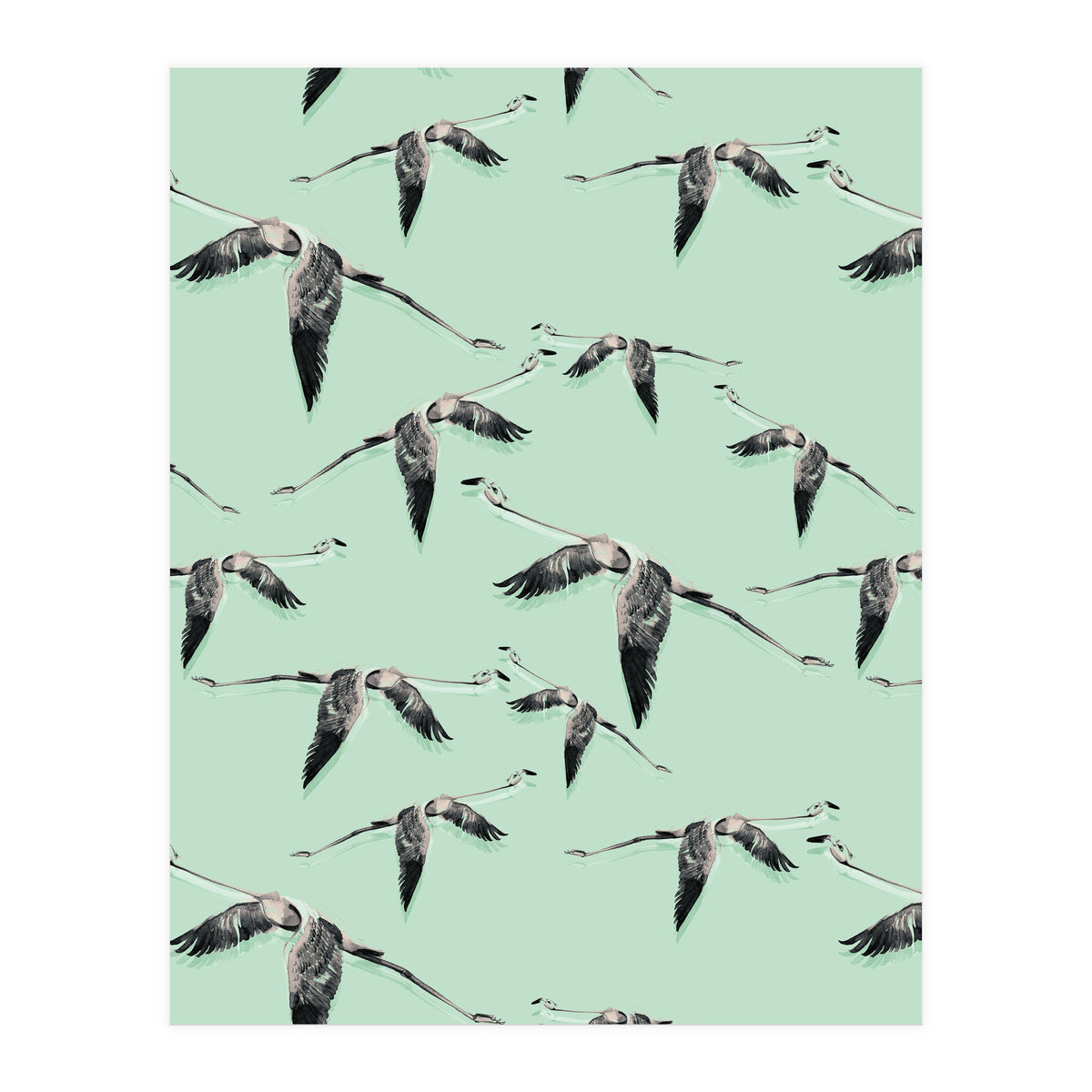 Flight of flamingos (Print Only)
