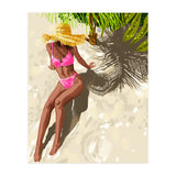 Sky above, sand below, peace within poster, Woman of color fashion black woman on the bikini beach (Print Only) thumbnail