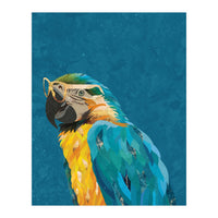 Macaw Portrait Blue Gold Glasses (Print Only)