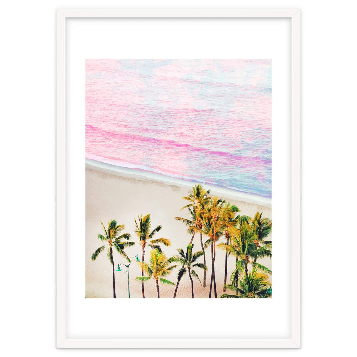 Pink Ocean | Dreamy Scenic Tropical Beach Travel | Blush Nature Sea Beach Coconut Trees