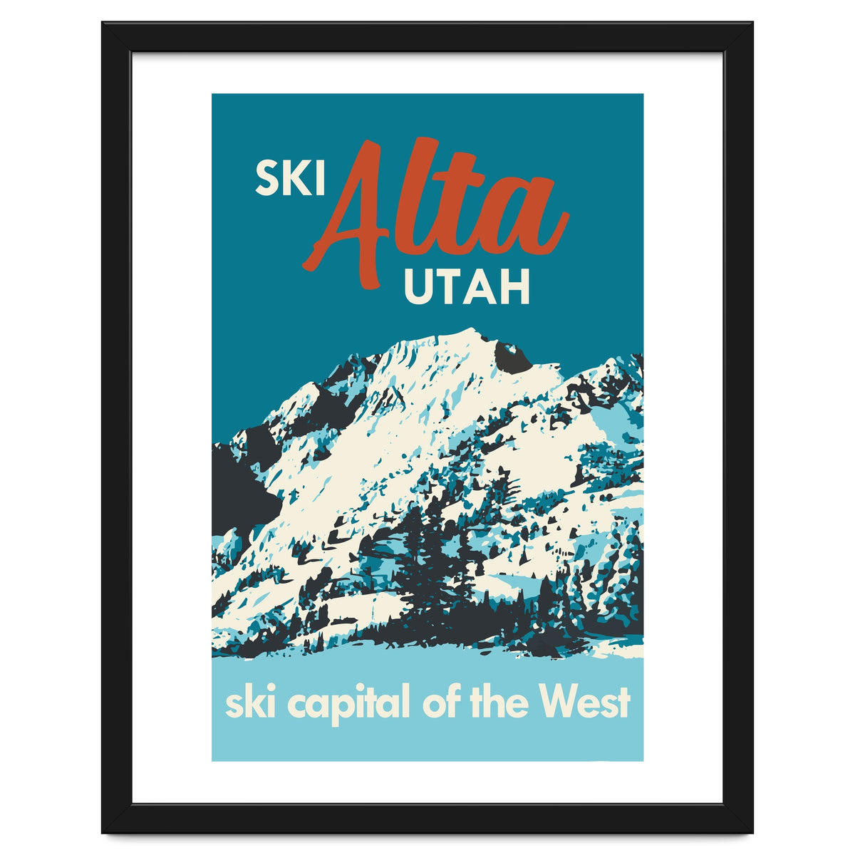 Ski Alta Utah vintage poster