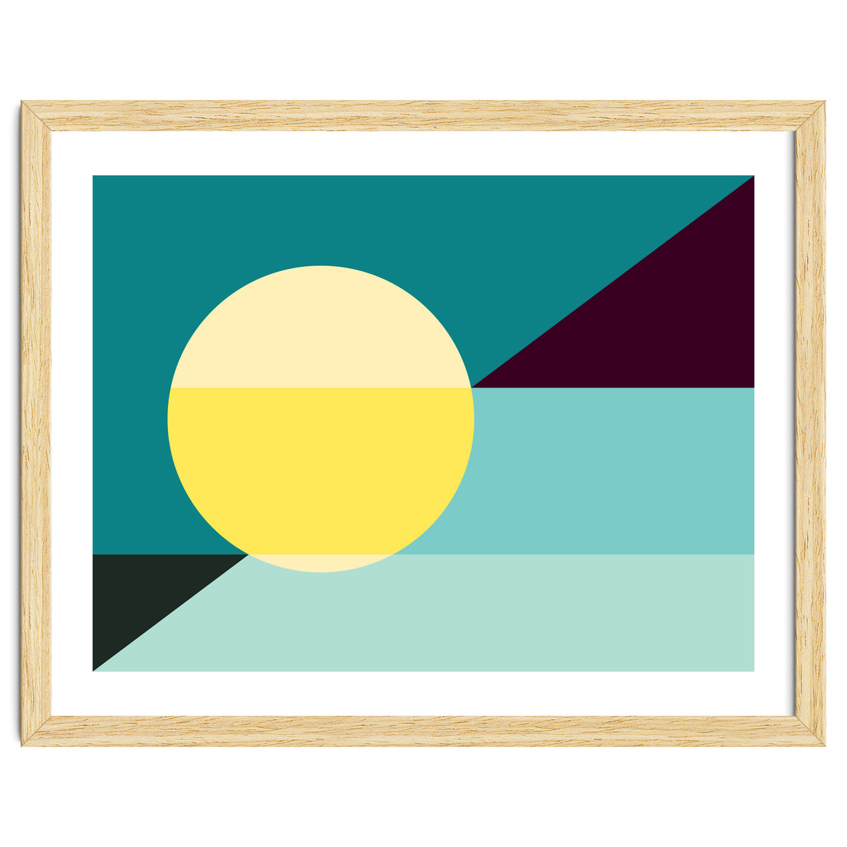 Geometric Shapes No. 3 - teal, purple & yellow