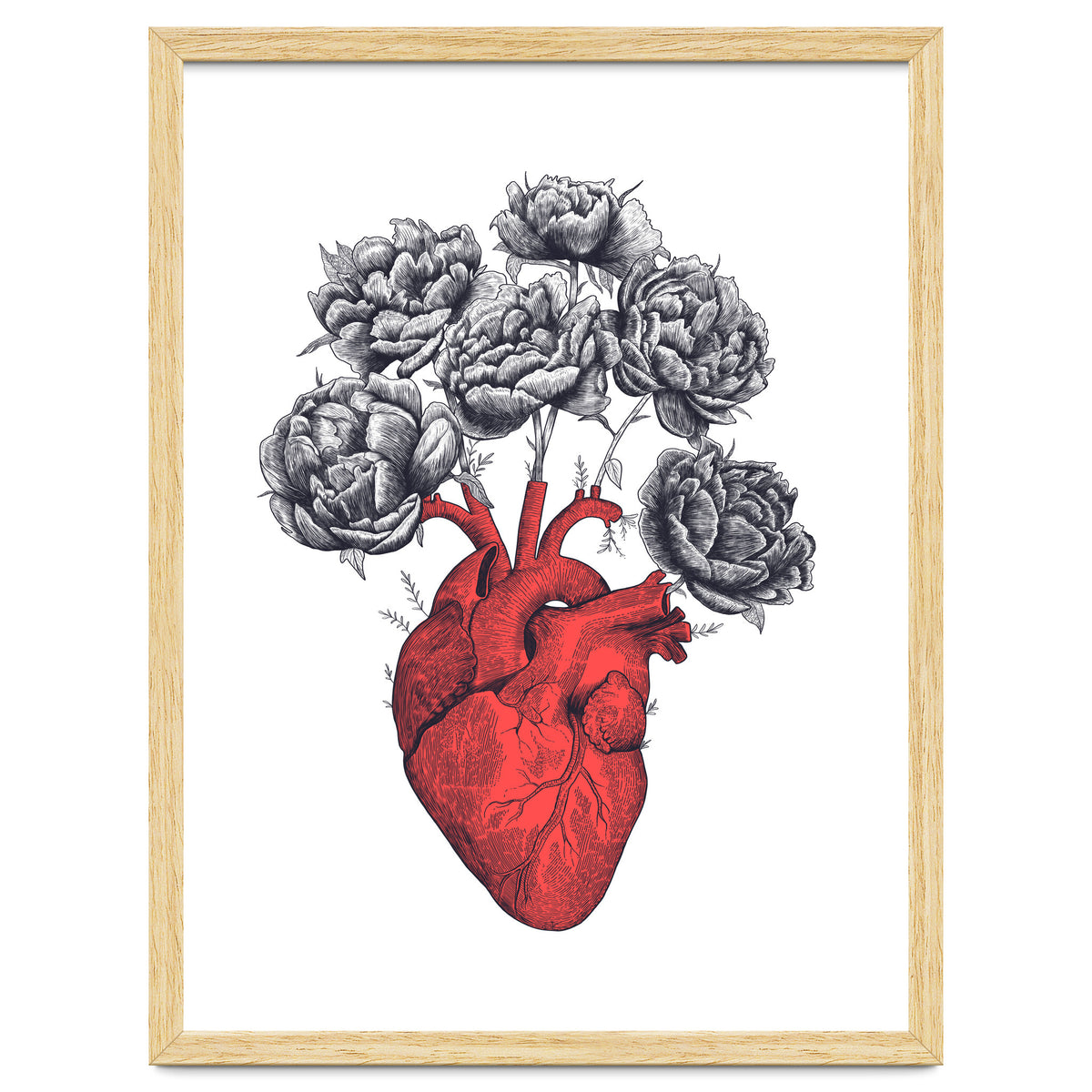 Heart With Peonies
