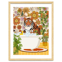Tiger Bathing in Groovy Bathroom