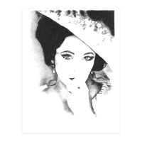 'Liz' - Elizabeth Taylor Charcoal Portrait (Print Only)
