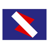 Geometric Shapes No. 68 - red & royal blue (Print Only) thumbnail