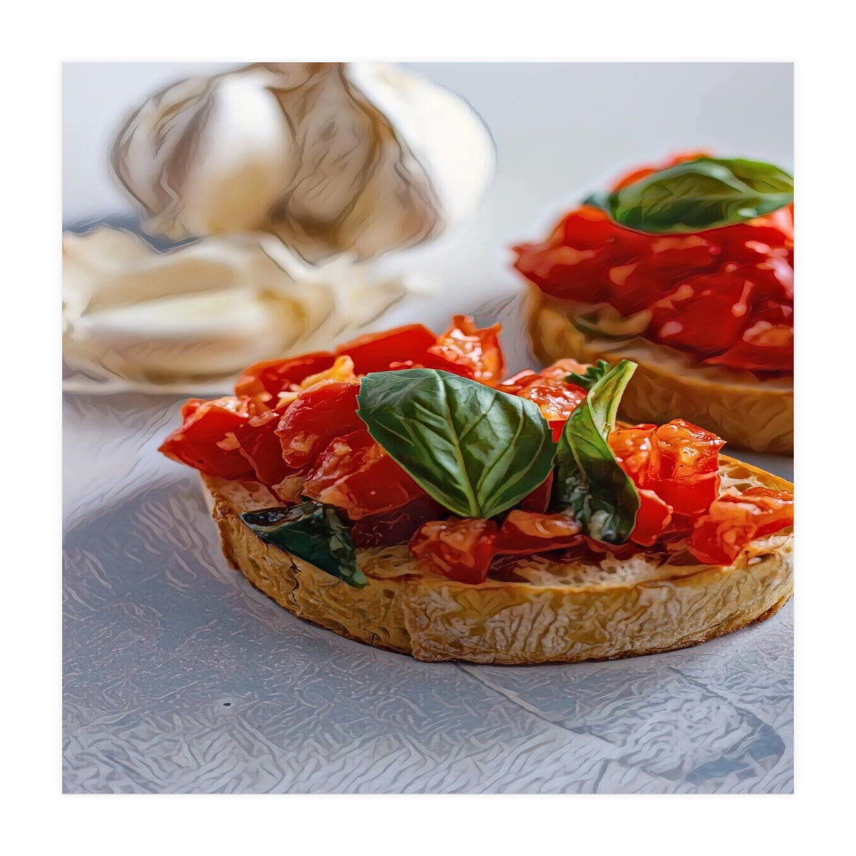 Beautiful Bruschetta Italian Food (Print Only)