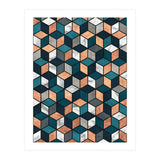 Copper, Marble and Concrete Cubes with Blue (Print Only) thumbnail