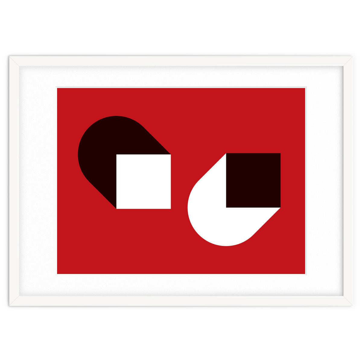 Geometric Shapes No. 38 - red, white & black