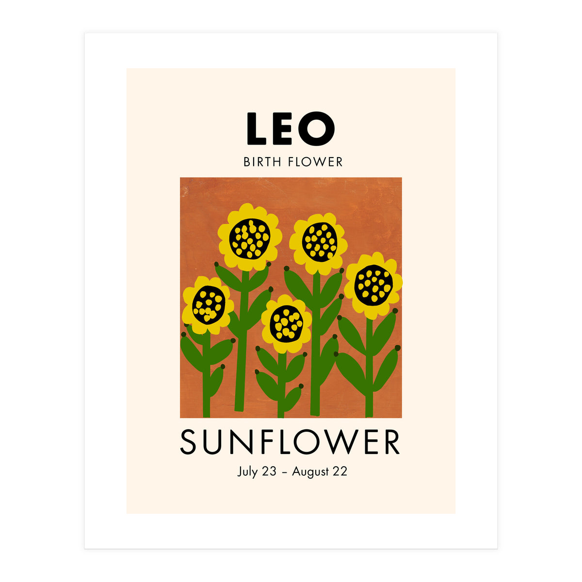 Leo Birth Flower Sunflower (Print Only)