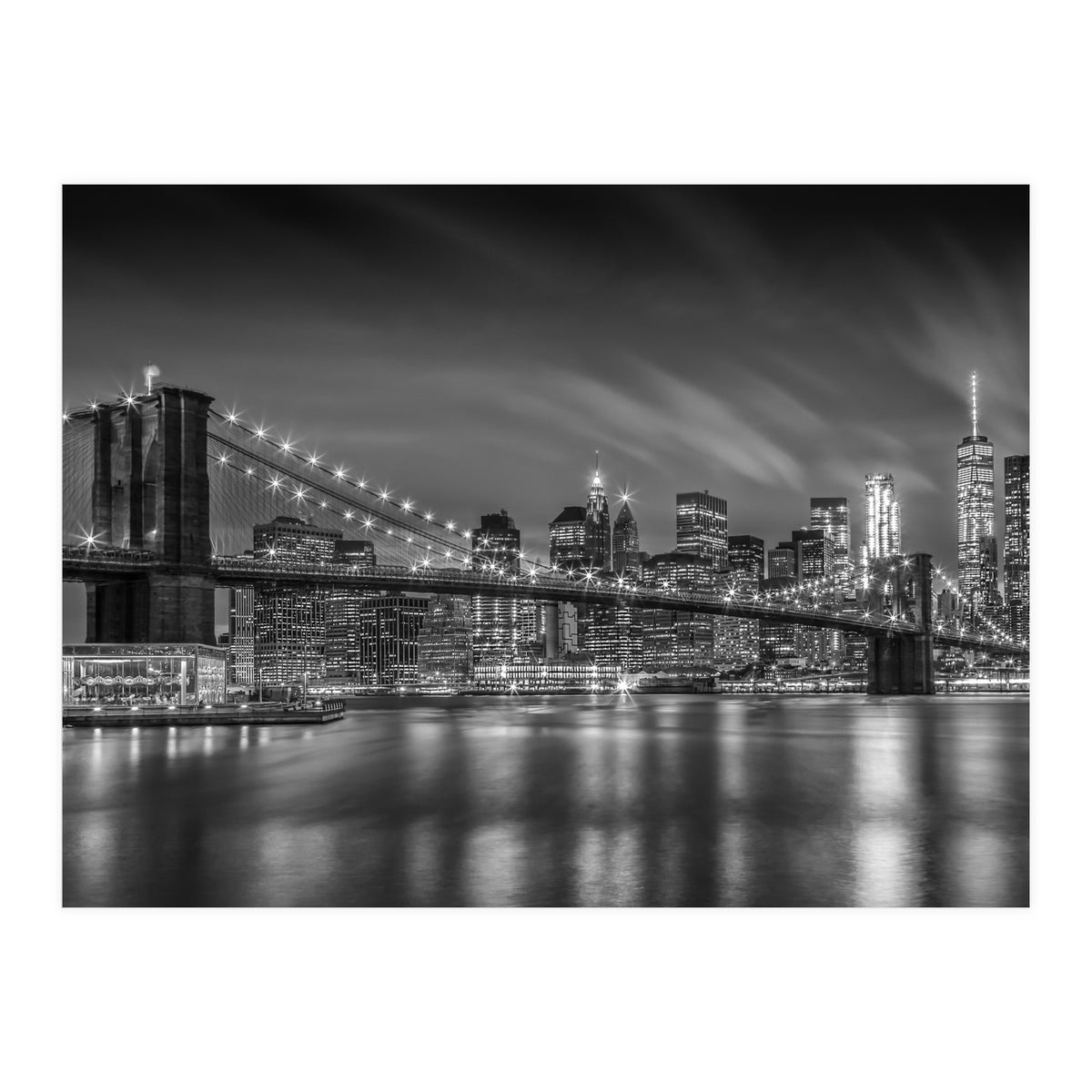 BROOKLYN BRIDGE Nightly Impressions | Monochrome (Print Only)