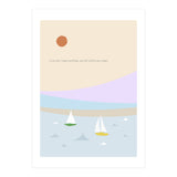 sailboat in the sunset ocean (Print Only) thumbnail
