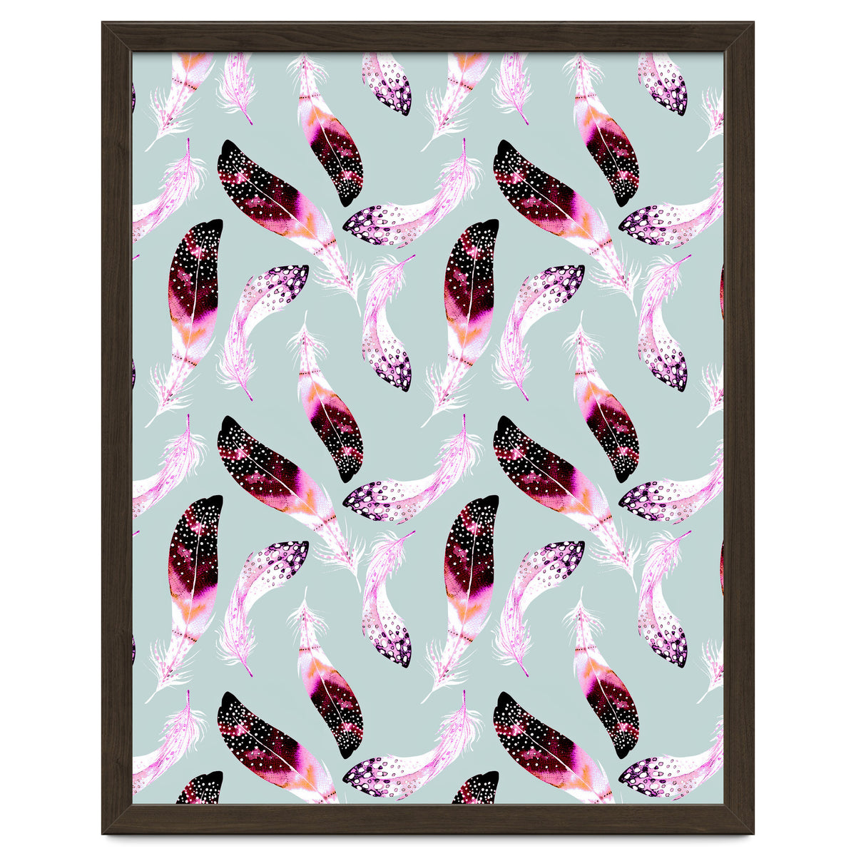 Bohemian pattern of feathers