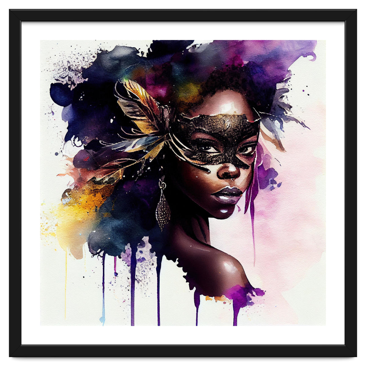 Watercolor Carnival Woman #4