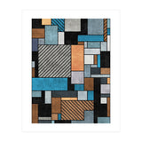 Random Concrete Pattern - Blue, Grey, Brown (Print Only) thumbnail