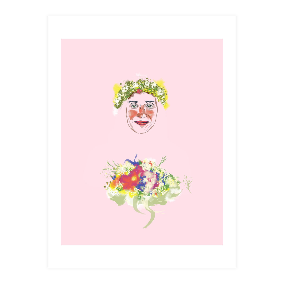 Girl In Wreath 2 (Print Only)