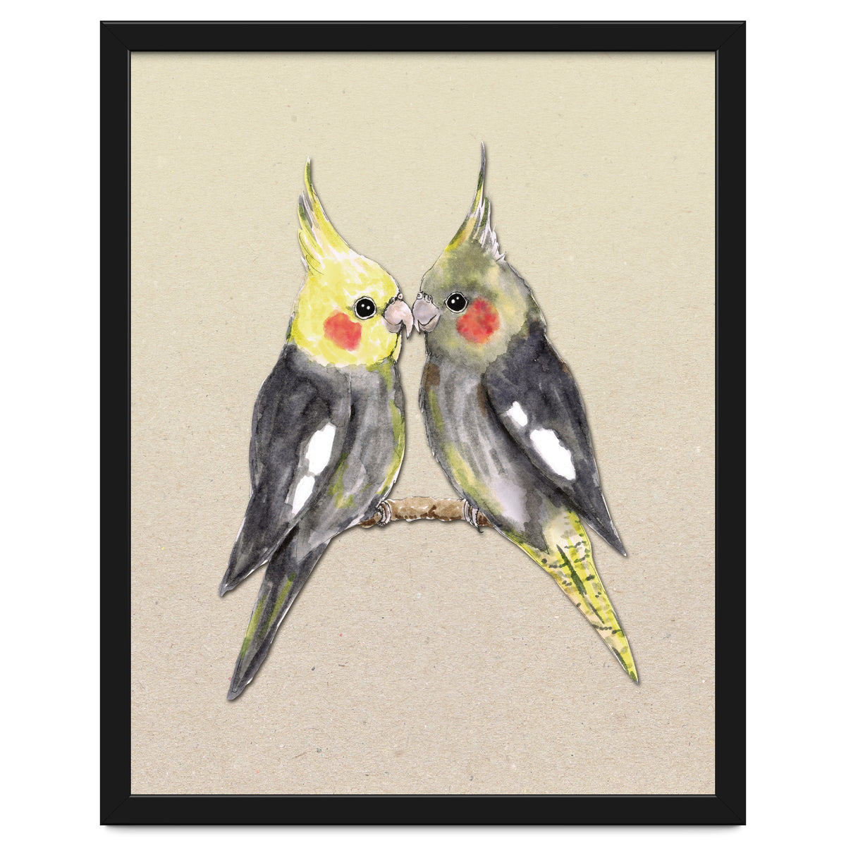 Two cute cockatiels