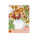 Lion Bathing on Groovy Bathroom (Print Only) thumbnail