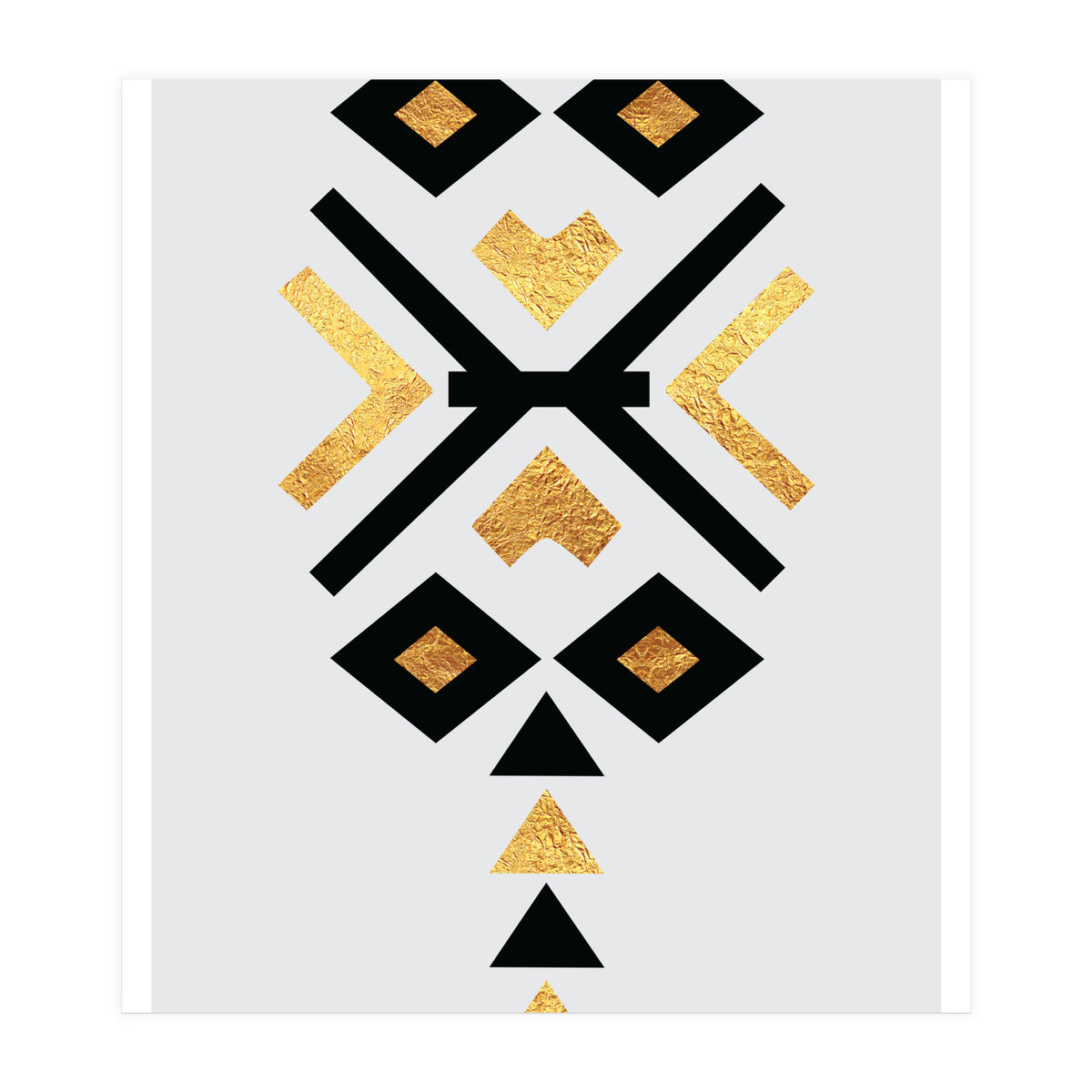 Gold And Black Abstract Tribal (Print Only)