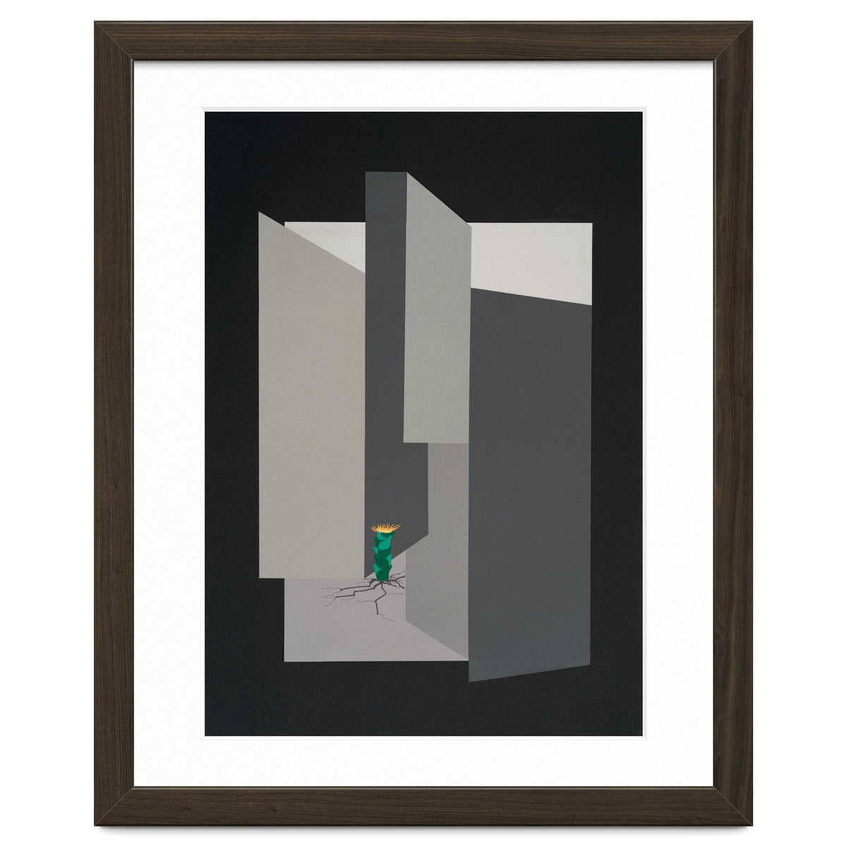 Small flower in concrete landscape.